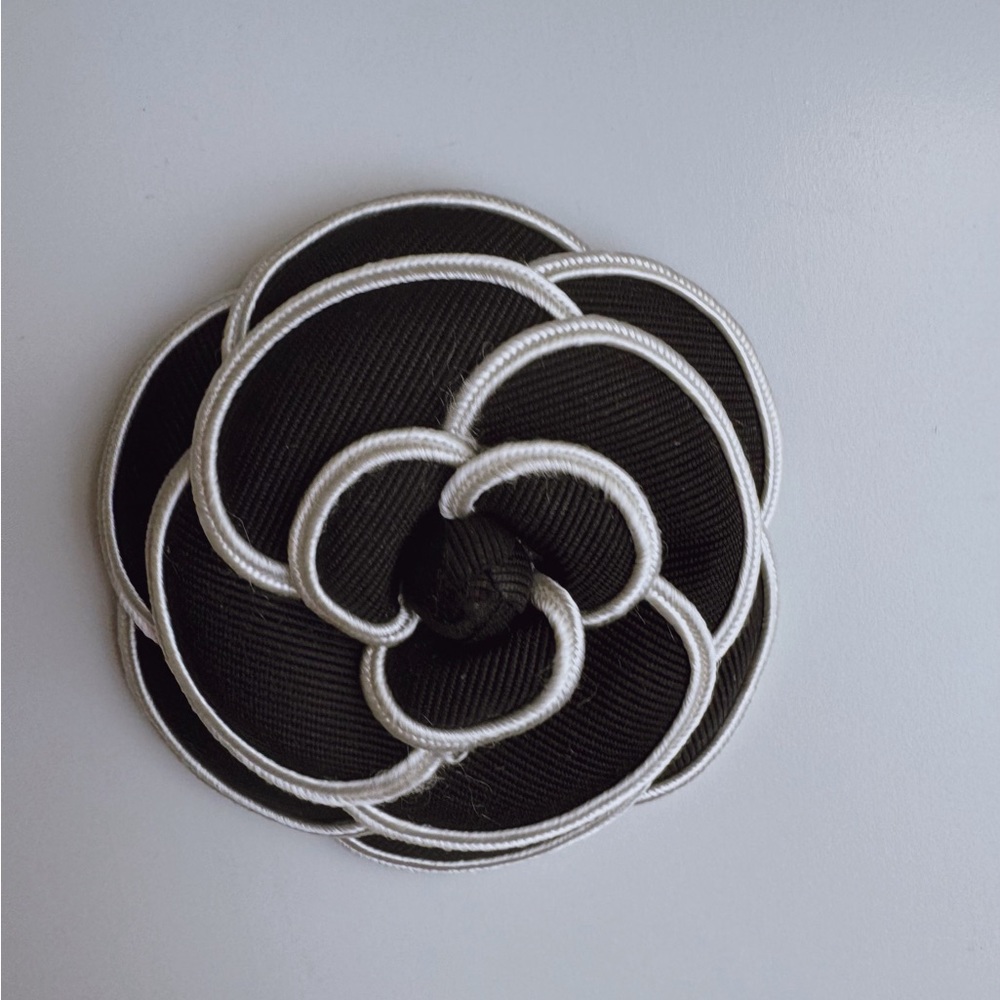 Camellia Black Flower Brooch